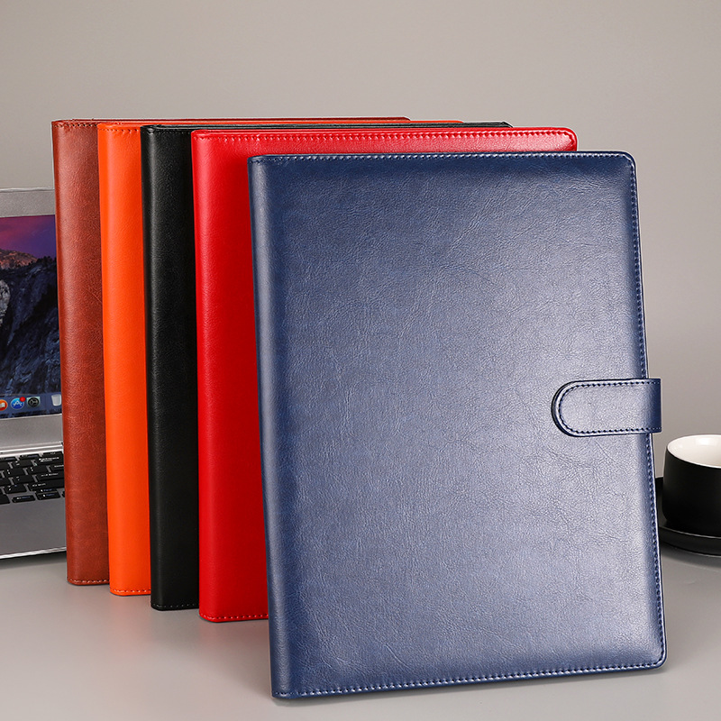 Leather Work Folder - A4 Leather Padfolio Portfolio File Folder