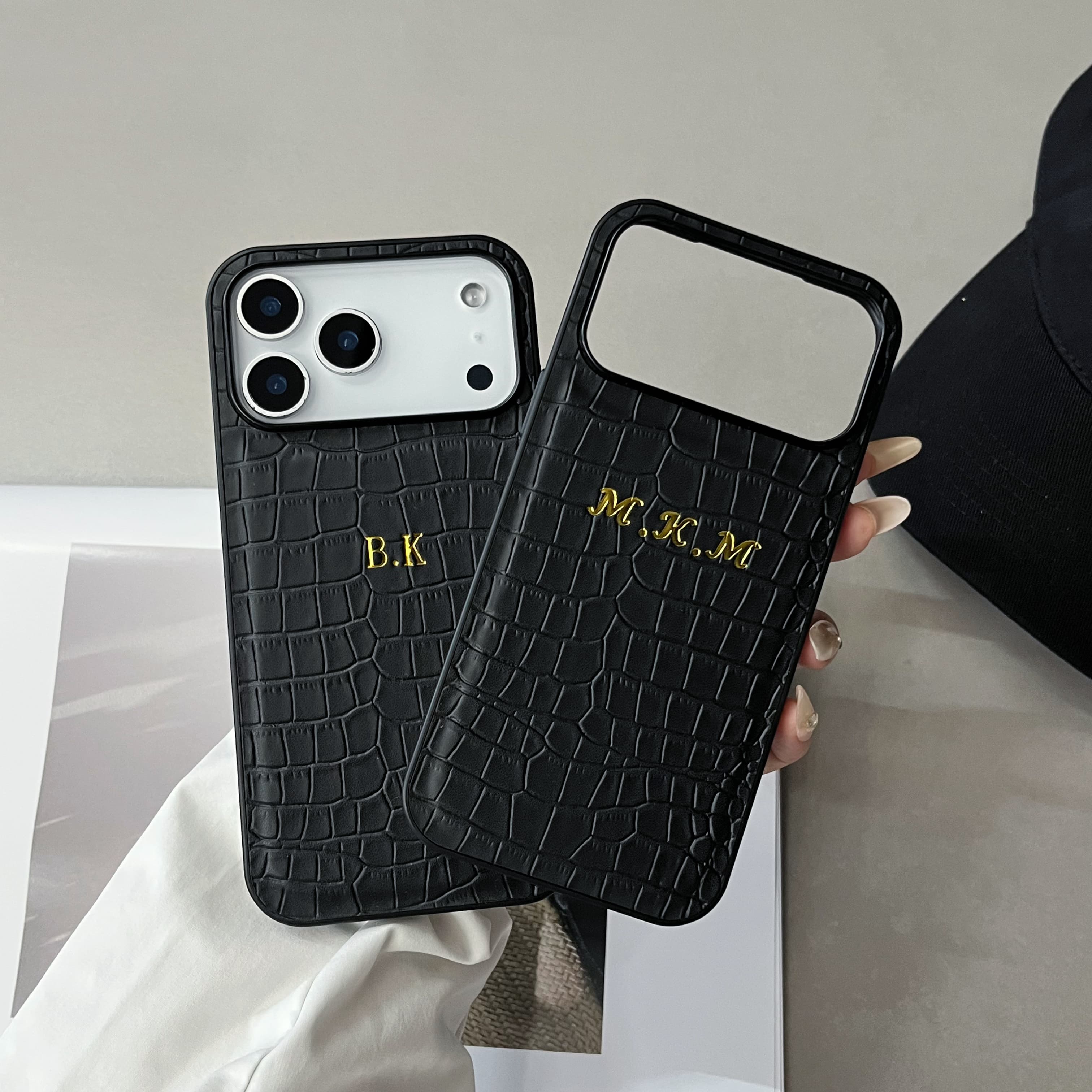 Leatherwork Embossing - Luxury Custom Name Classic Crocodile Pattern