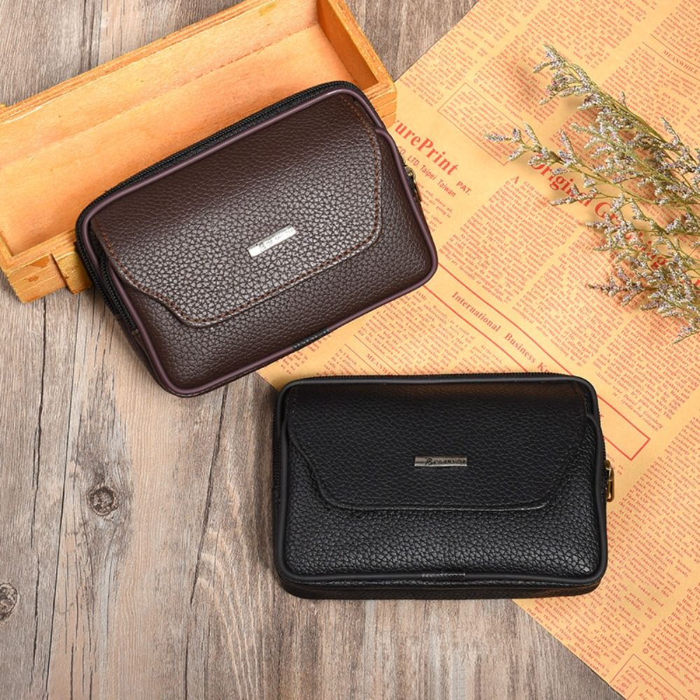 Leatherwork Belt - PU Leather Men Small Waist Bag