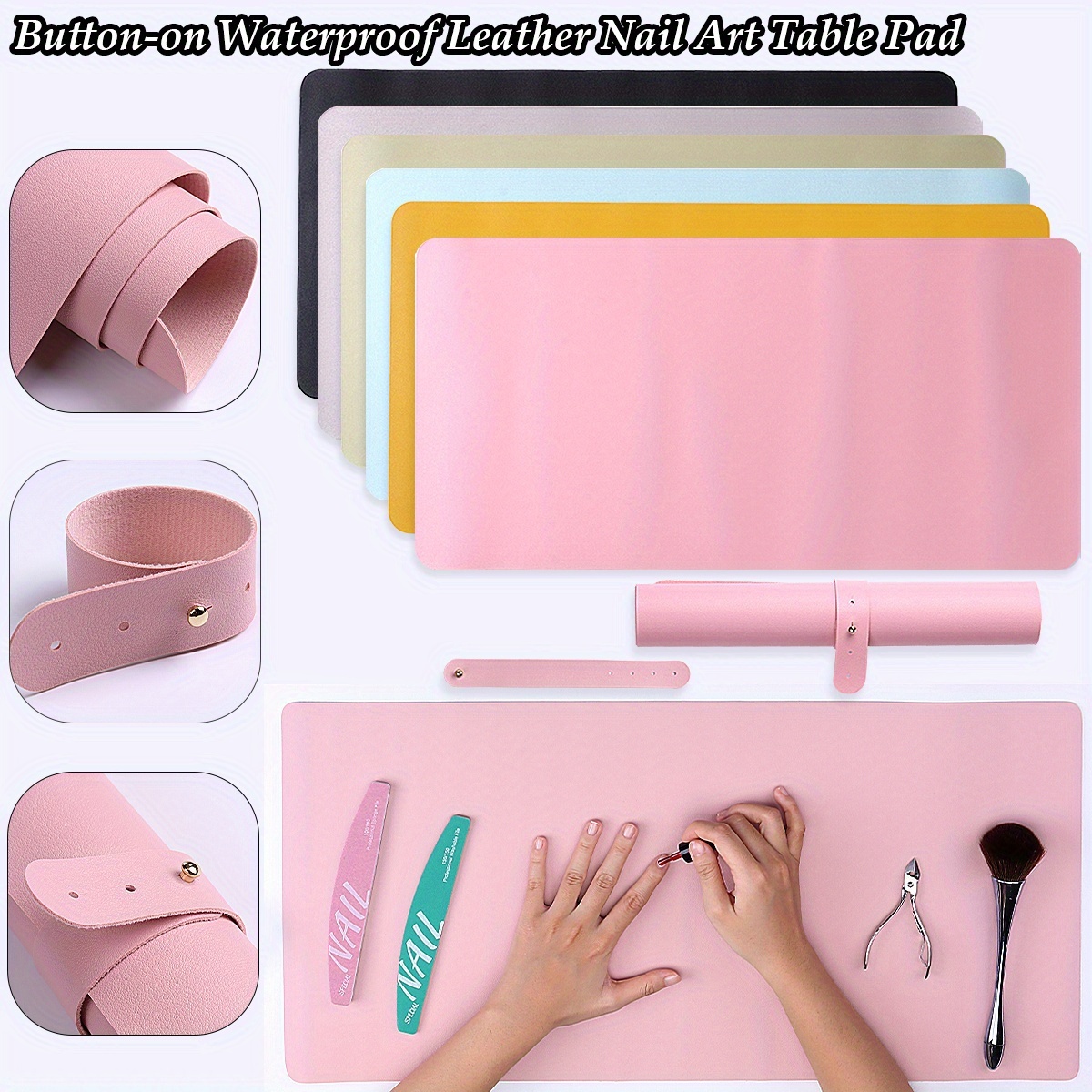 Leatherwork Table - Foldable Leather Mouse Pad, Waterproof Desk