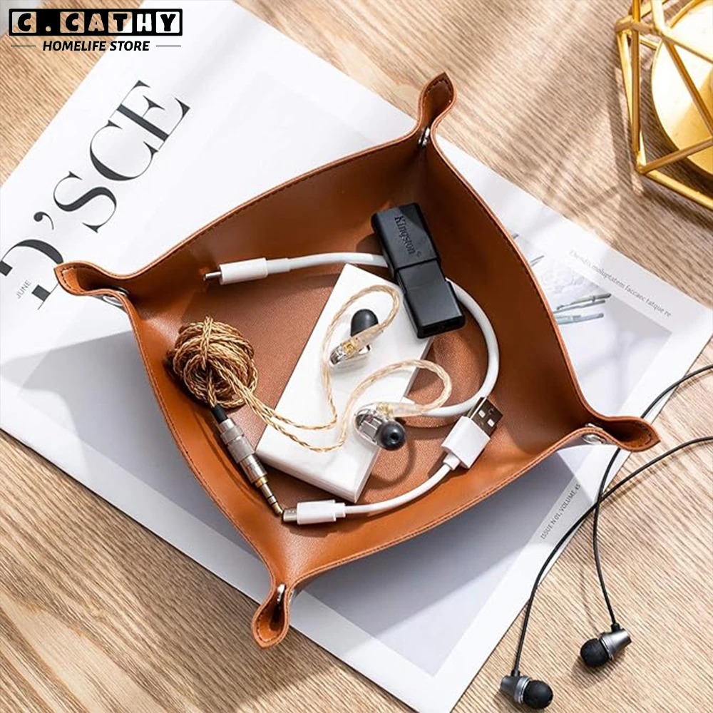 Leatherwork Table - 1PC 25X25CM Leather Tray Foldable Table