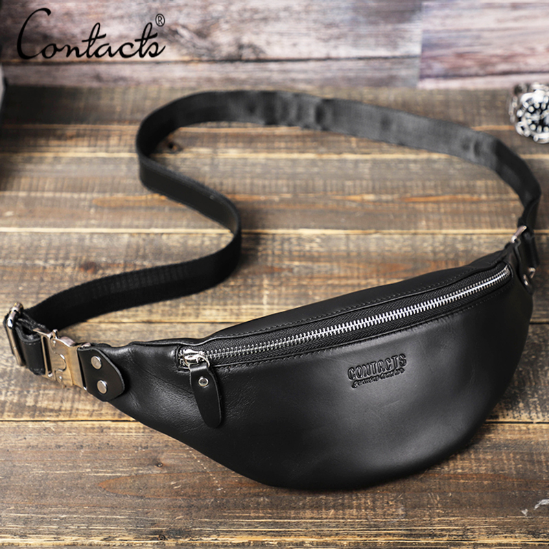 Leatherwork Belt - CONTACT'S Men Waist Packs Genuine Leather