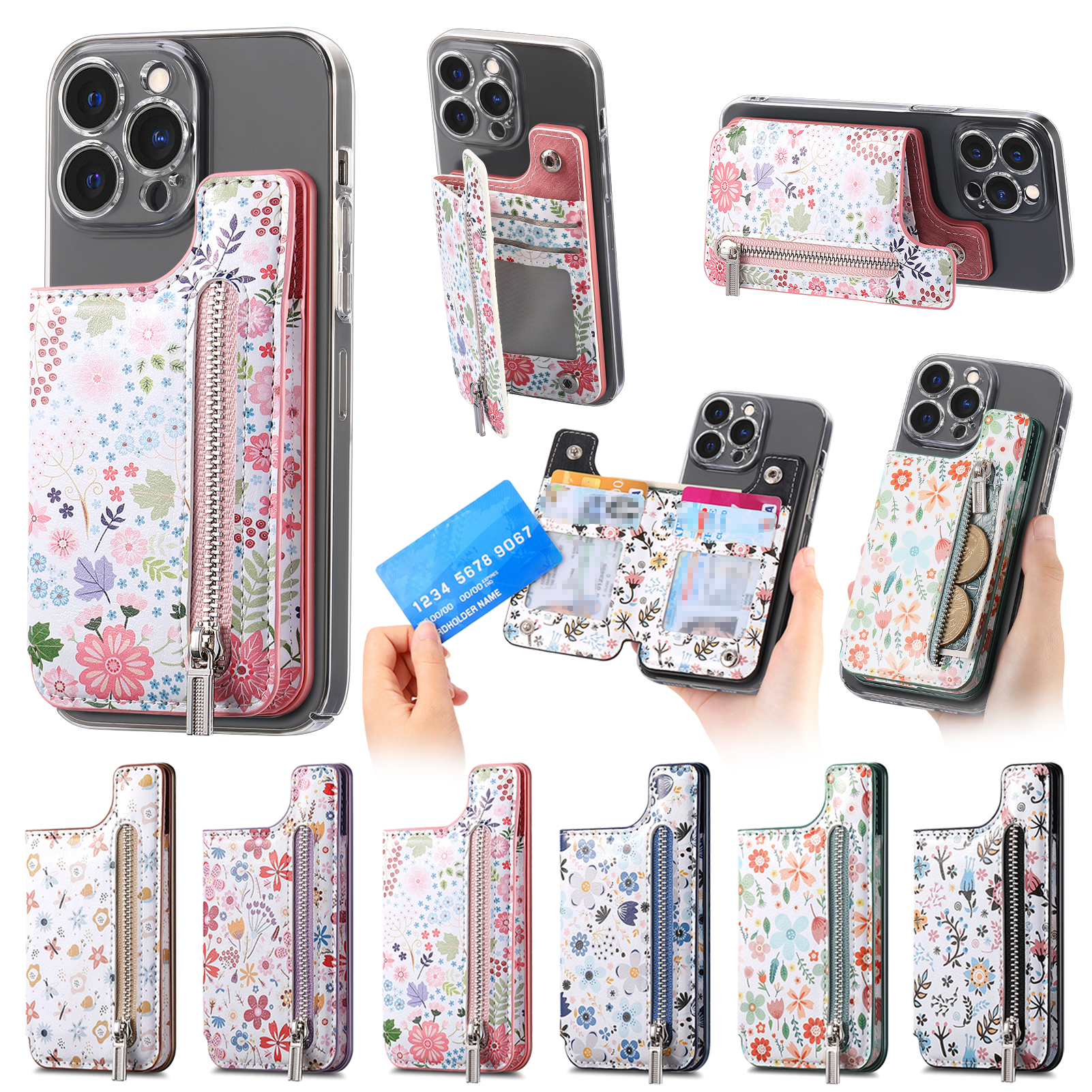 Leatherwork Table - 1Pc Flower Painted Phone Case Card