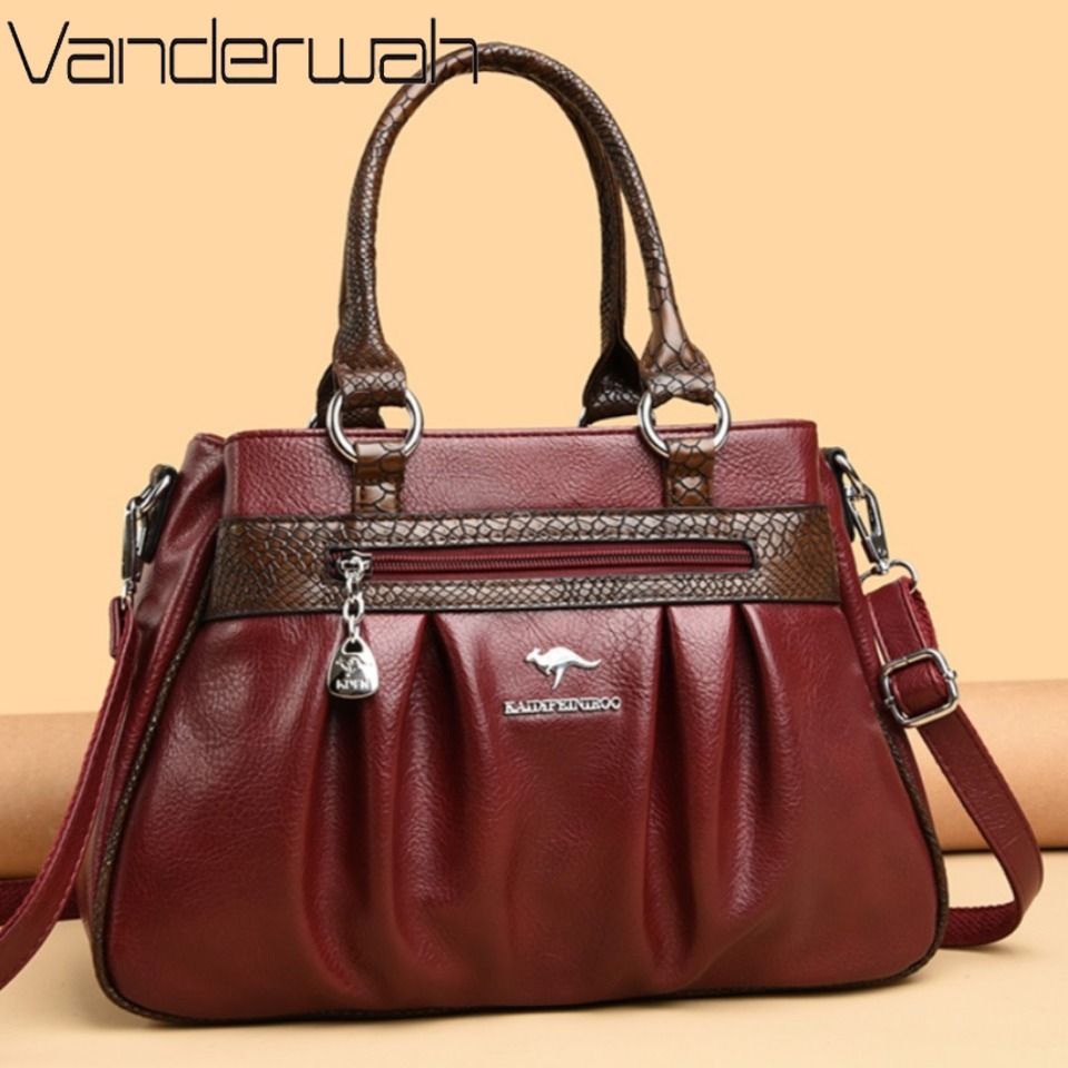 Leatherwork Letters - Three Layers Luxury Casual Tote Women
