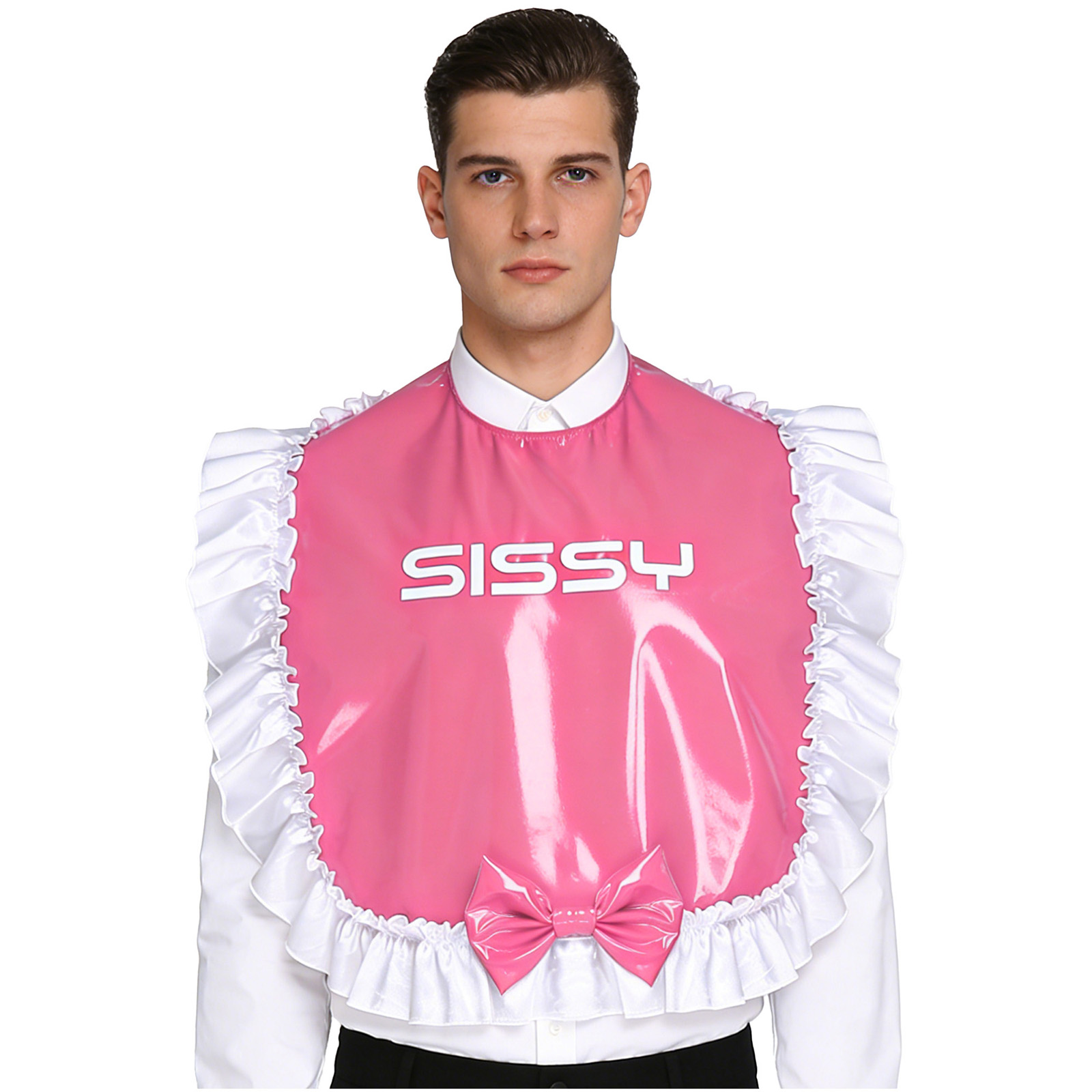 Mens Sissy Bibs Tops with Ruff - Leatherwork Letters review and price