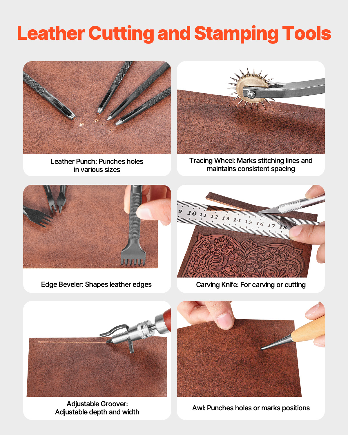 SucceBuy 38/59/61/72/92PCs Lea - Leatherwork Embossing review and price