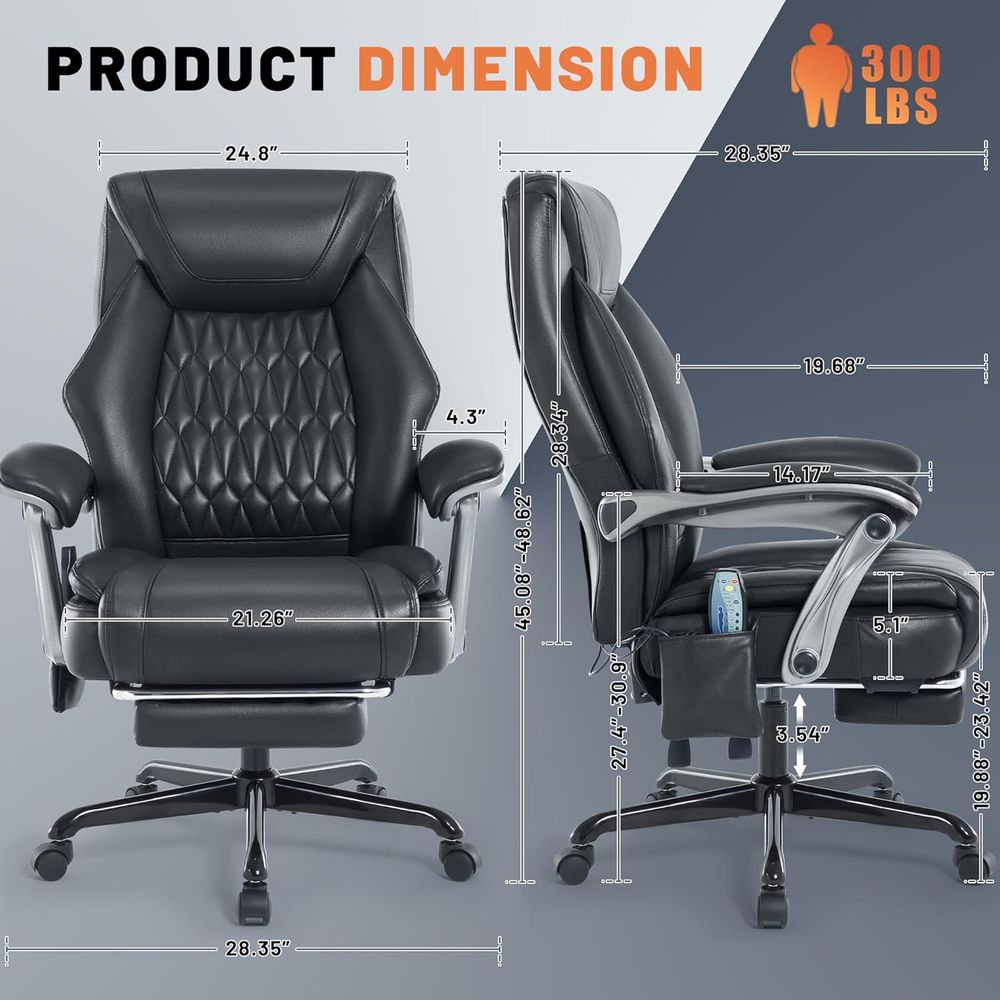 Ergonomic Reclining Office Cha - Leatherwork At Home review and price