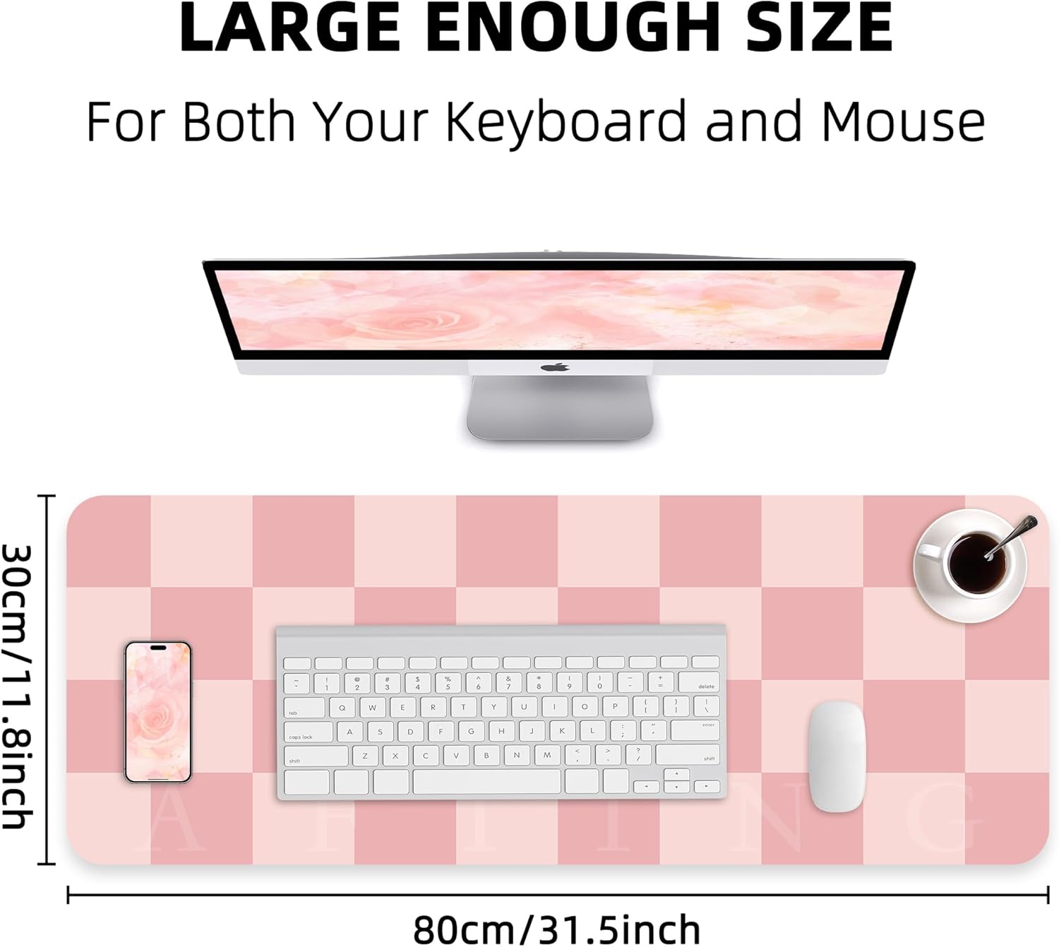 Non-Slip Pink Desk Mat, Waterp - Leatherwork At Home review and price