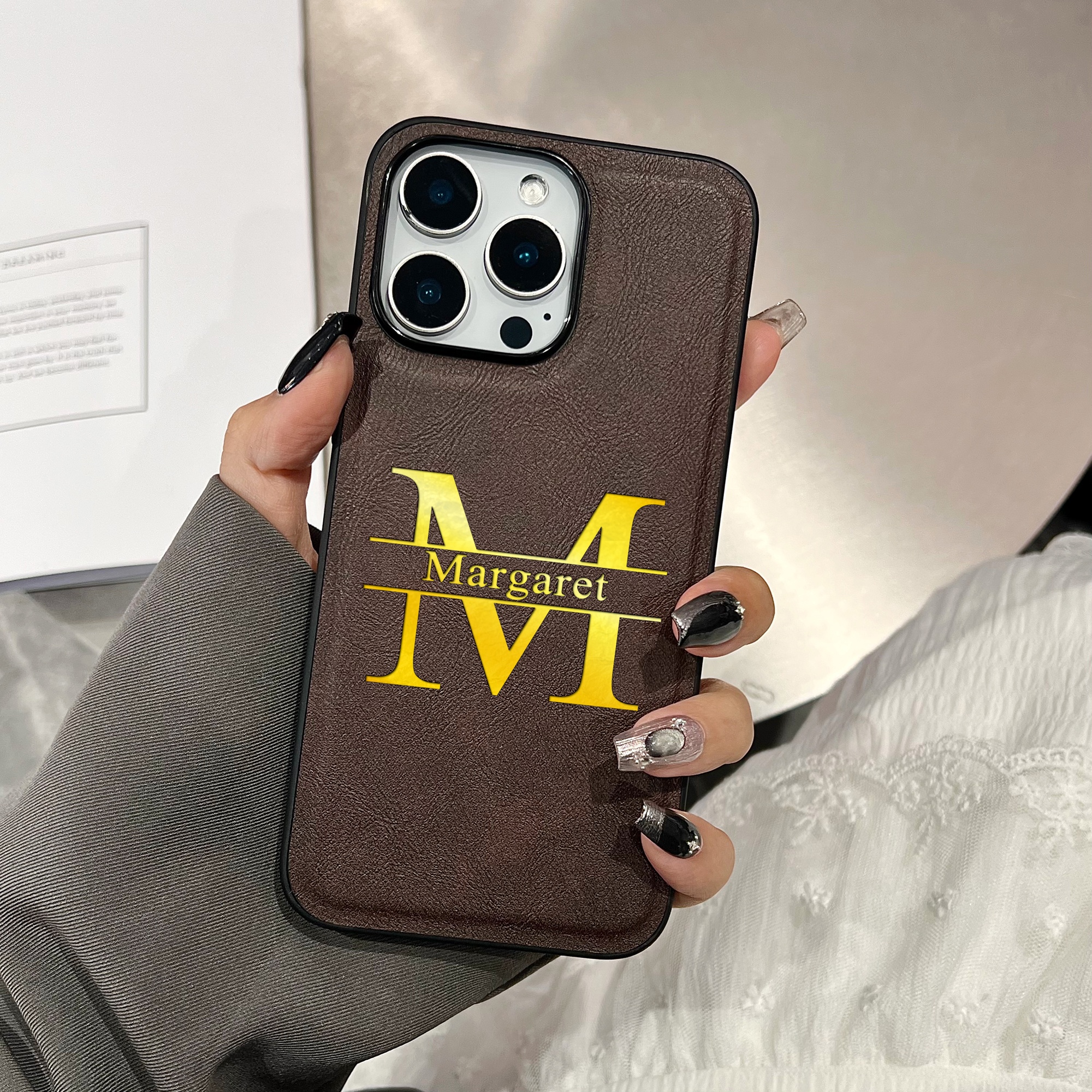 Custom Name Case for iPhone 16 - Leatherwork Letters review and price