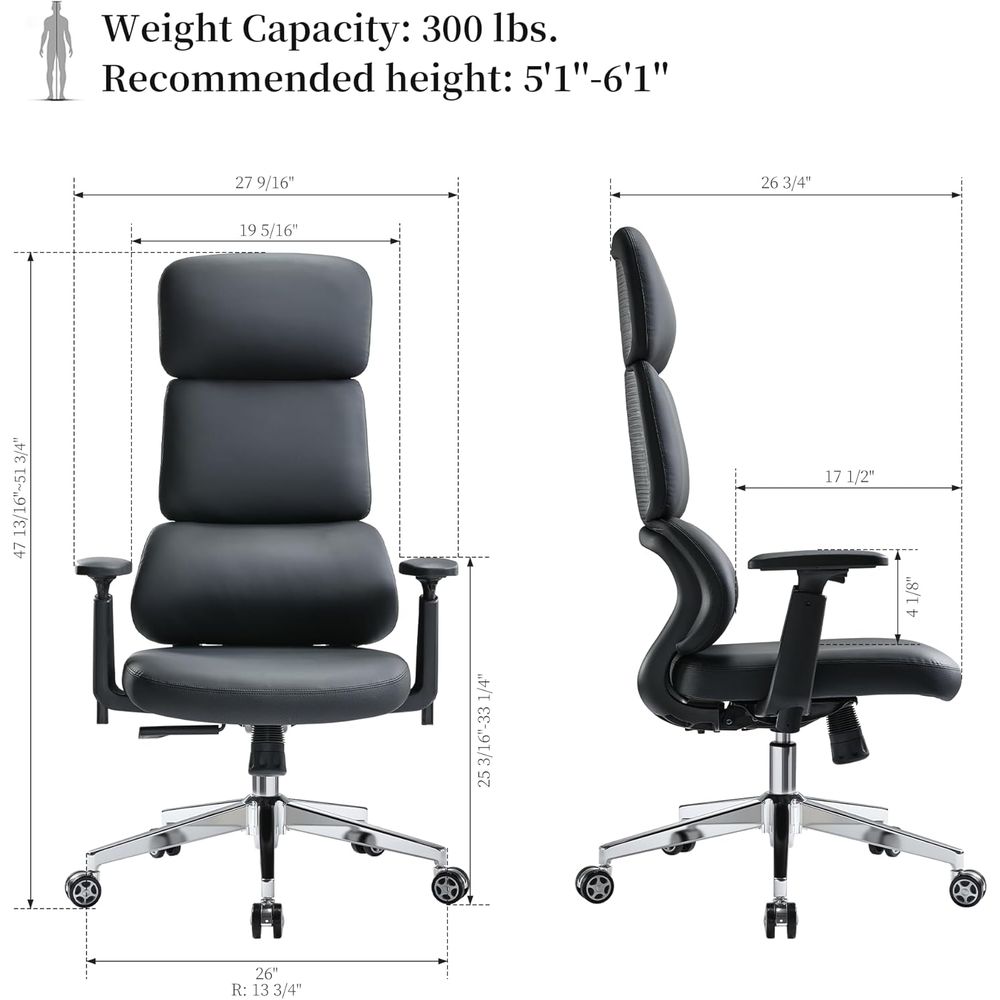 High-Back PU Leather Office Ch - Leatherwork At Home review and price
