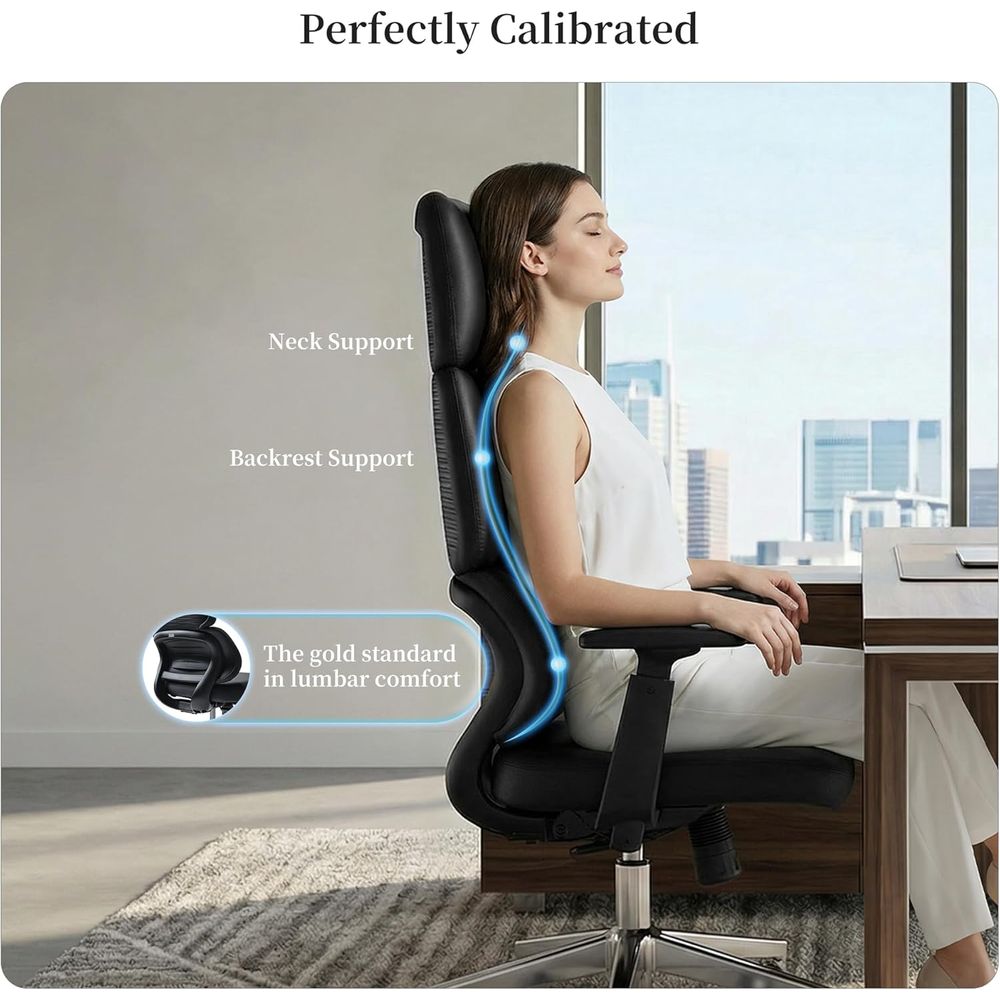 High-Back PU Leather Office Ch - Leatherwork At Home review and price
