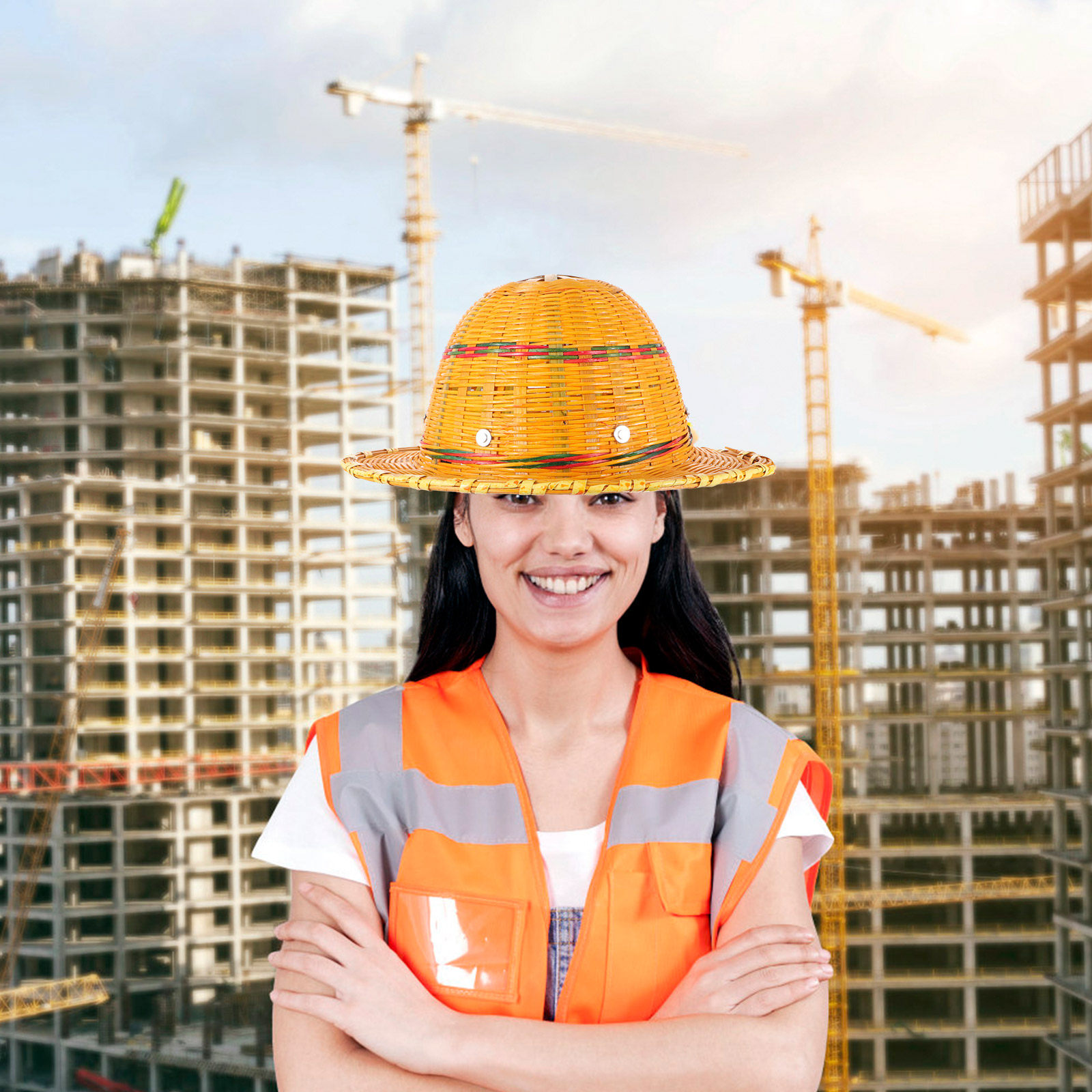 Bamboo Weaving Safety Hardhat  - Leather Work Hat review and price