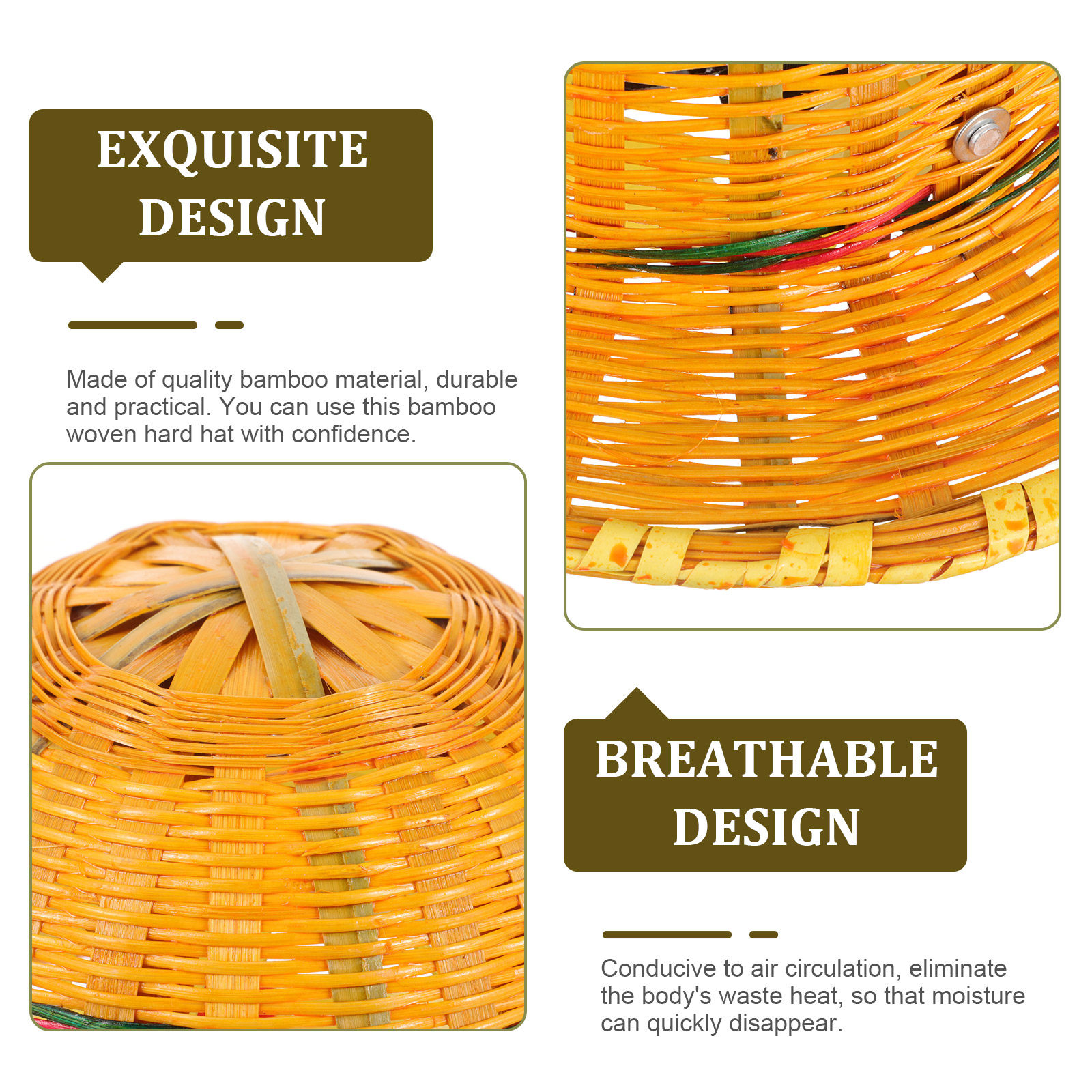 Bamboo Weaving Safety Hardhat  - Leather Work Hat review and price